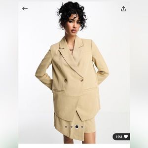 NWT Asos double breasted blazer in camel